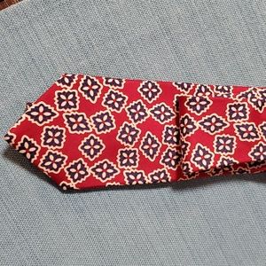 Claiborne red blue tie 100% silk